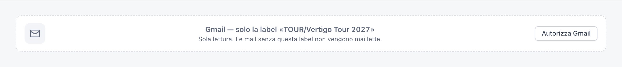 Prima volta: Gmail ancora da autorizzare