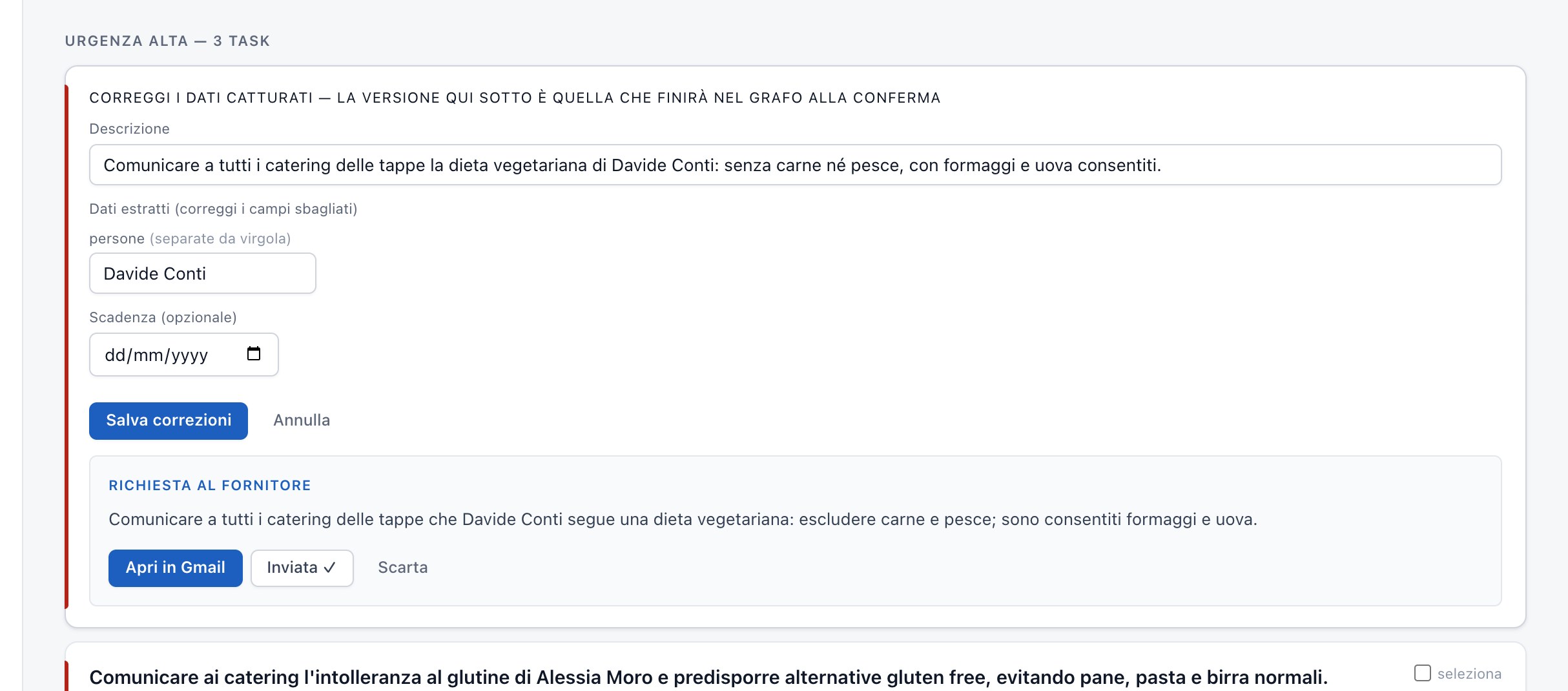Modifica di un task